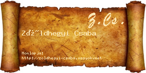Zöldhegyi Csaba névjegykártya