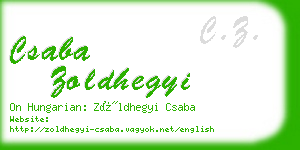 csaba zoldhegyi business card